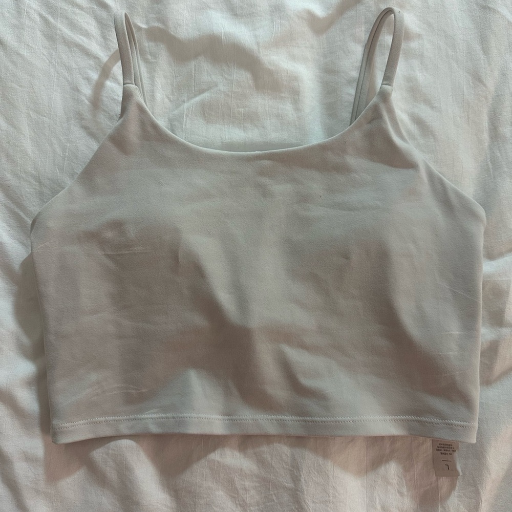 White Cropped Tank Top Athletic